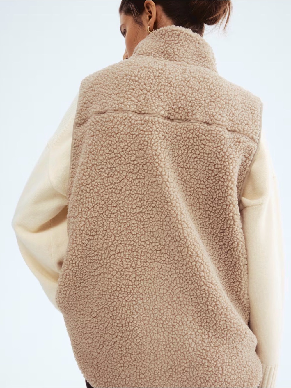 H&M Beige Sherpa Maternity/Baby Vest - M - Picture 4 of 8